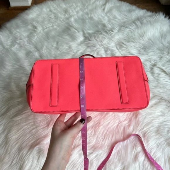 Kate Spade Talk The Talk leather parrot pink black red tote bag tropical tote - Picture 8 of 11